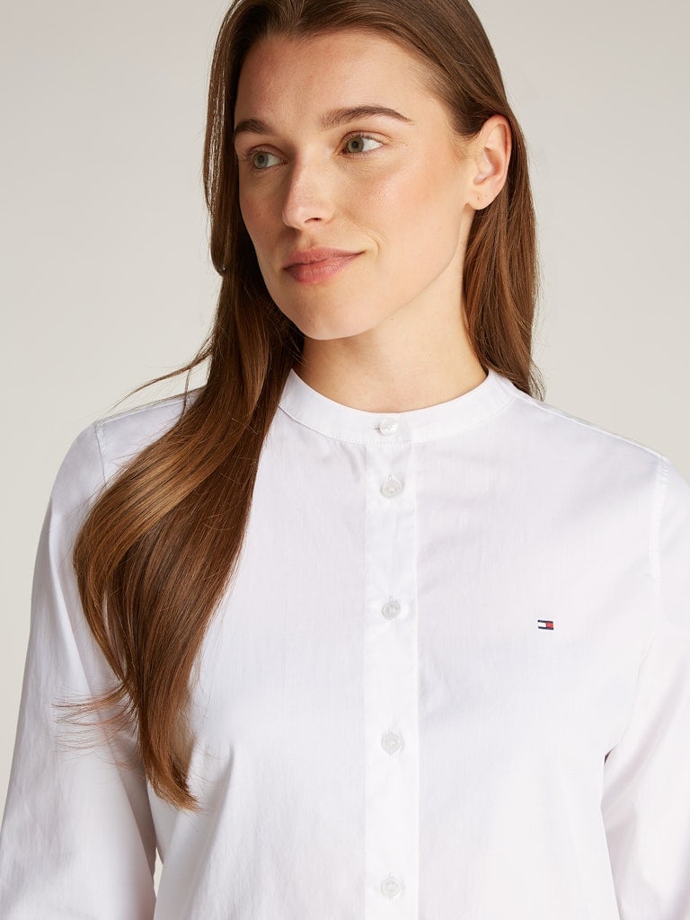 COLLARLESS POPLIN REGULAR SHIRT