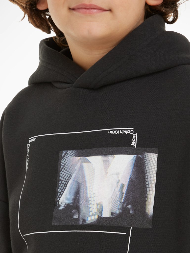 CITY PHOTO PRINT FLEECE HOODIE