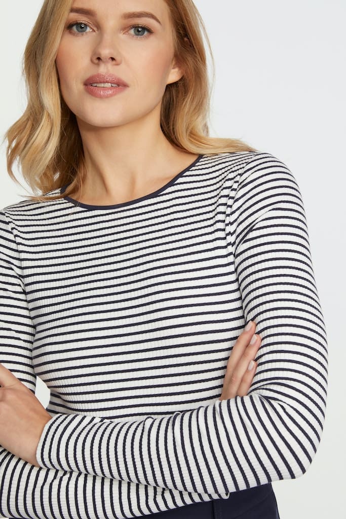 Organic Rib Longsleeve Striped