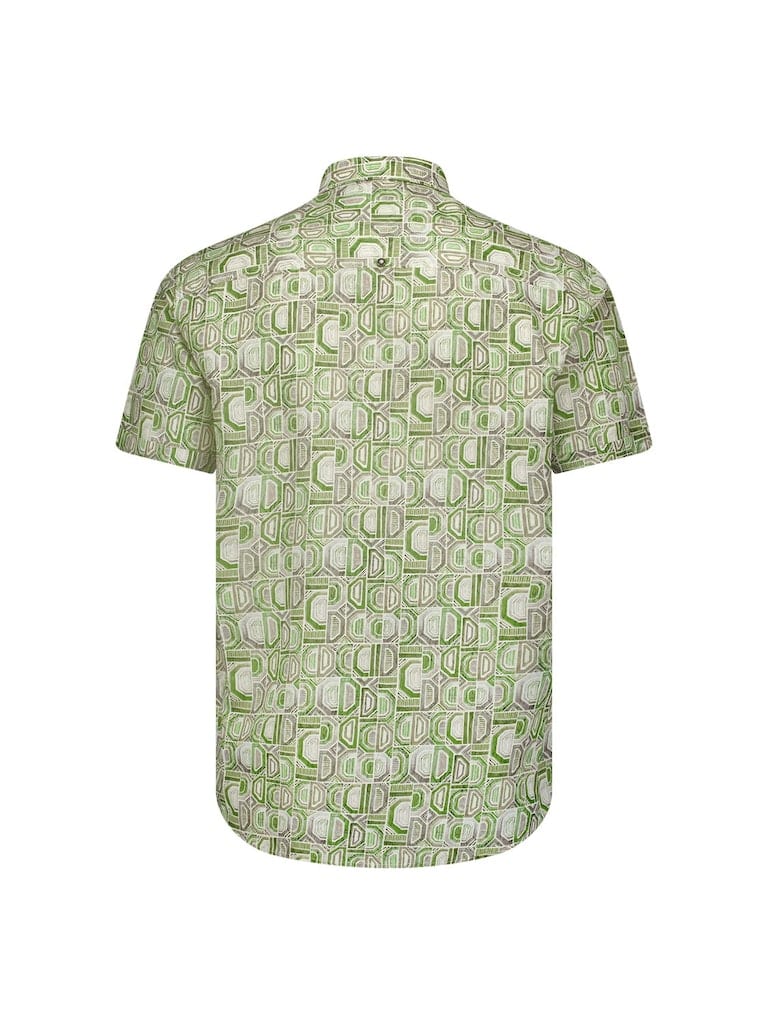 Shirt Short Sleeve Allover Printed With Linen