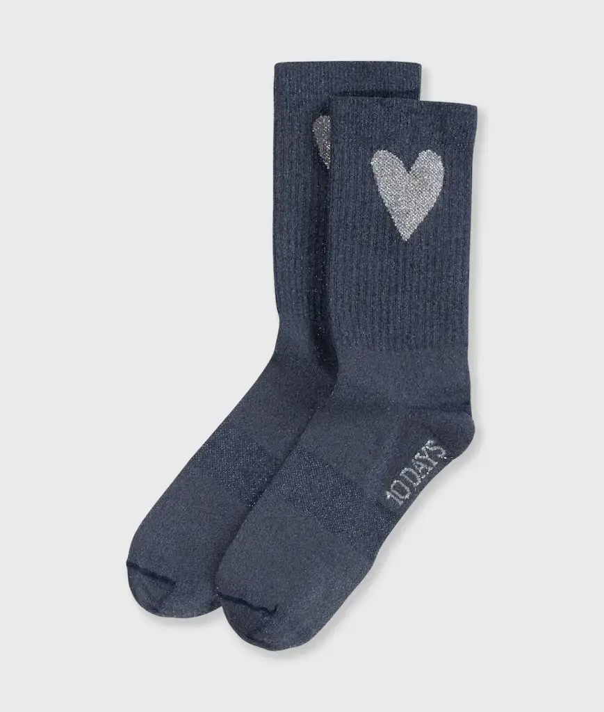 socks lurex heart