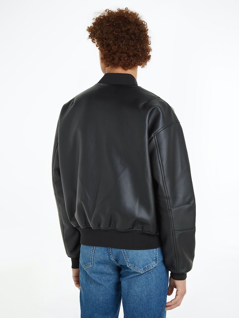 FAUX LEATHER BOMBER