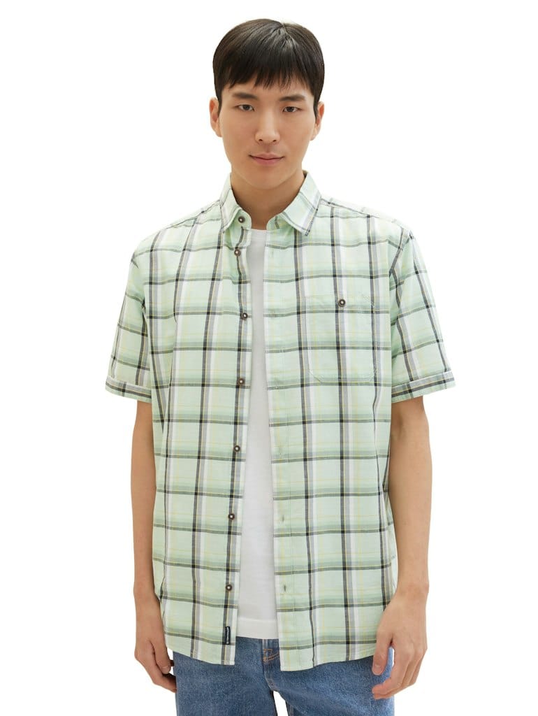 checked slubyarn shirt