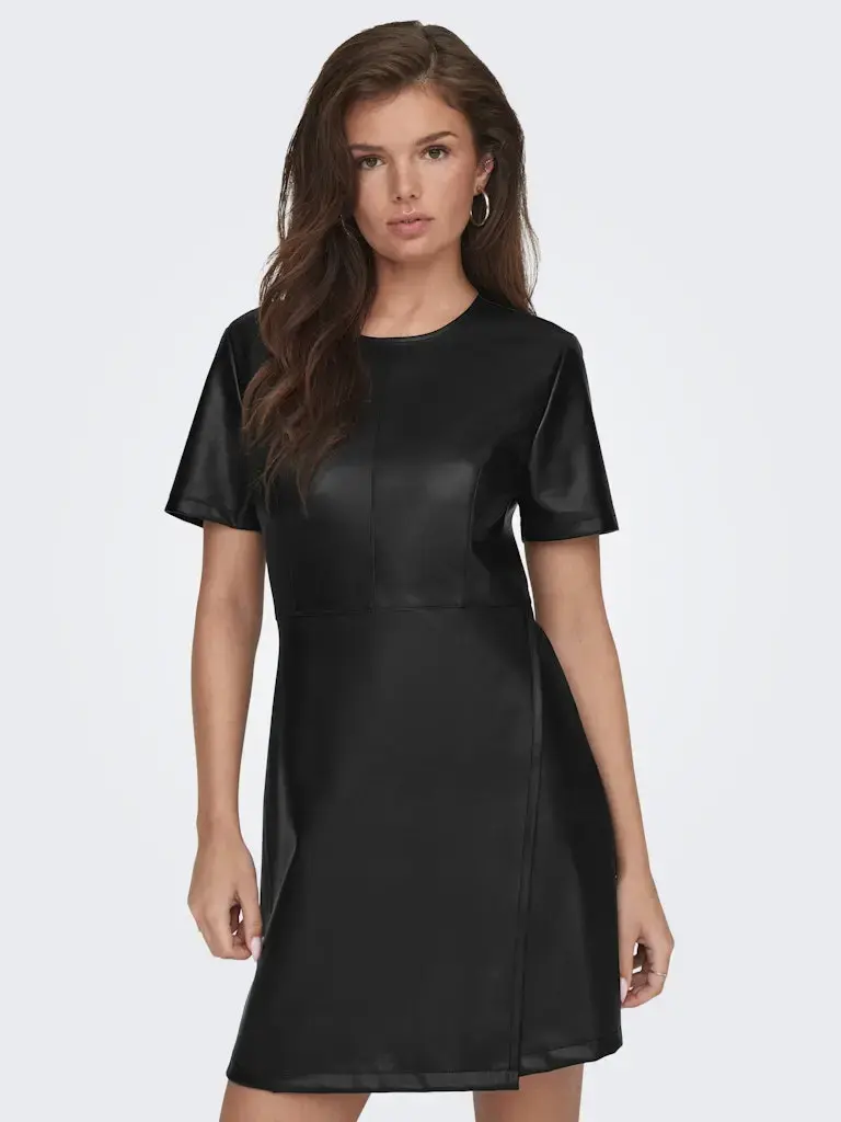 ONLHERO S/S FAUX LEATHER DRESS PNT