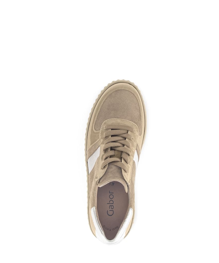 Sneaker low Materialmix Leder grau