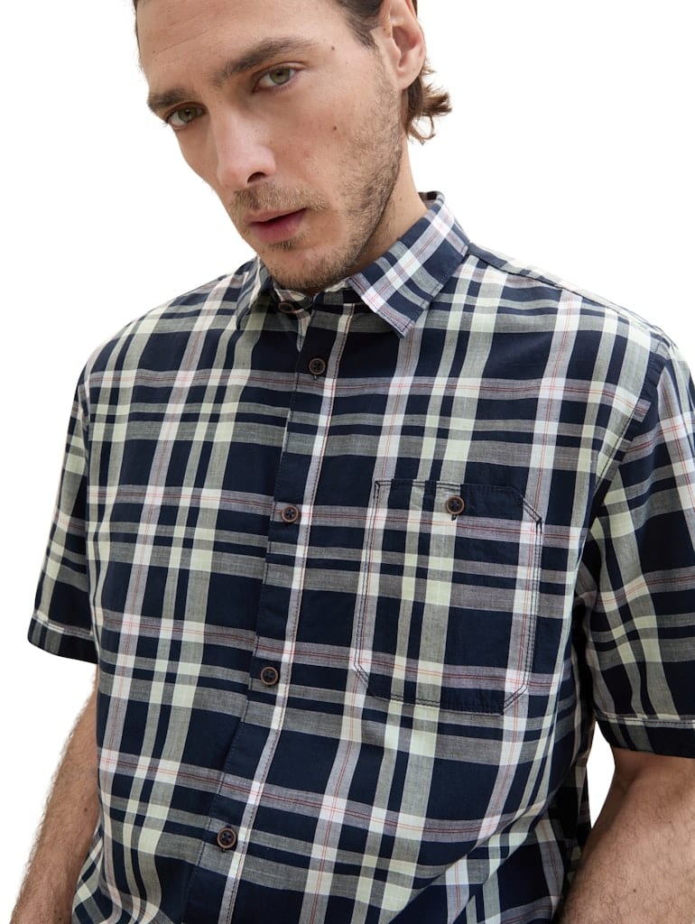 checked slubyarn shirt