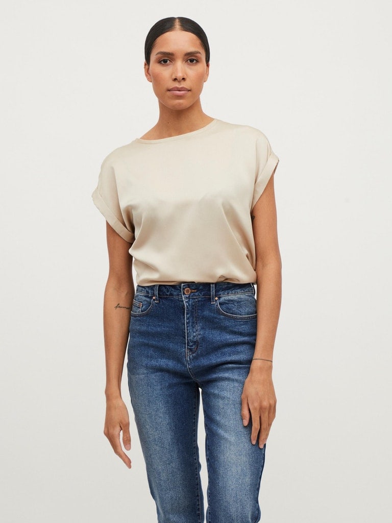 VIELLETTE S/S SATIN TOP - NOOS