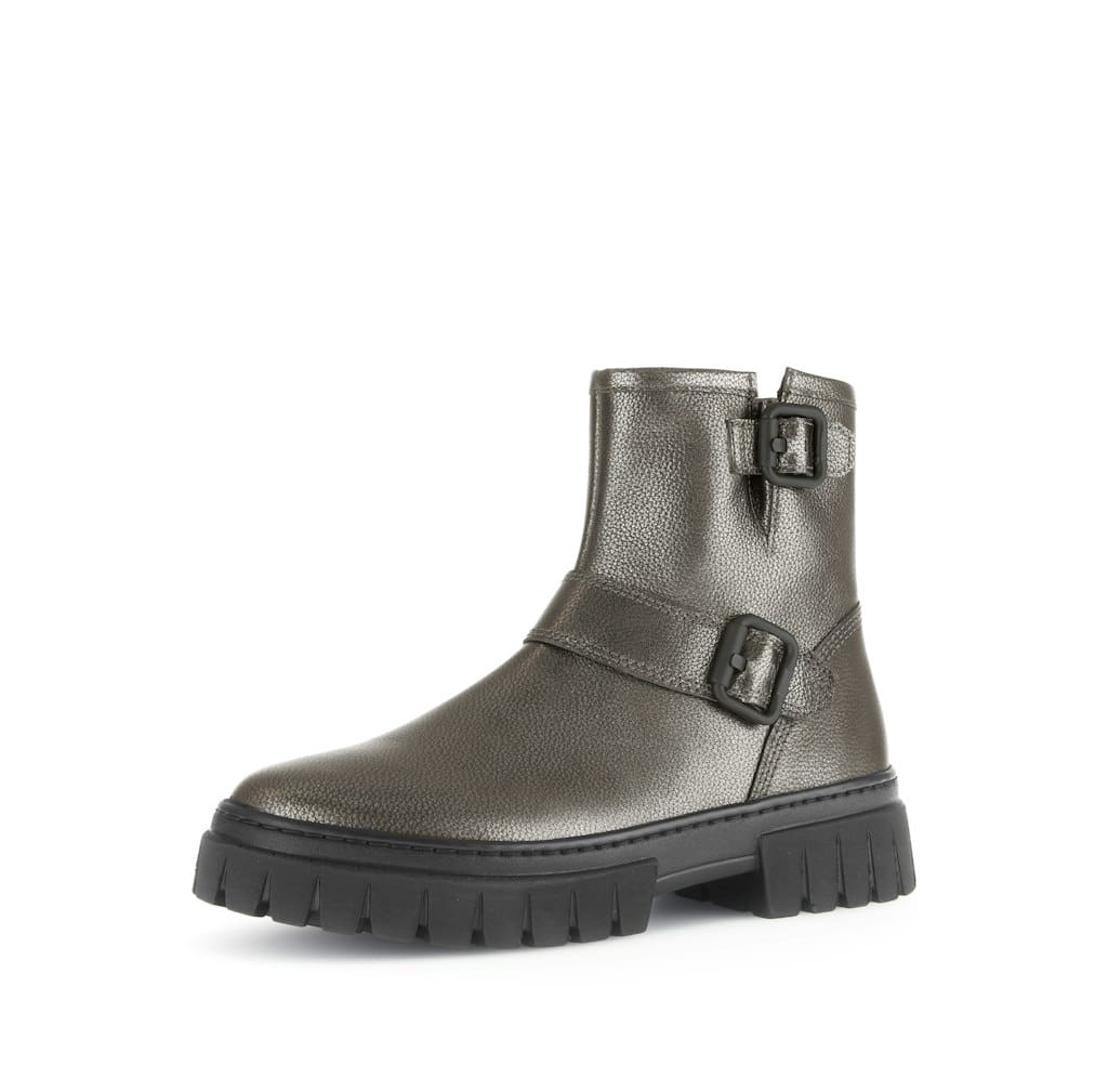 Biker Boots Glattleder schwarz