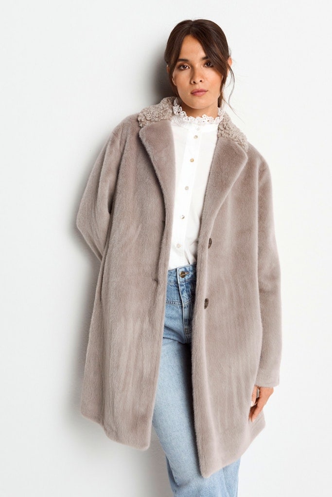 Faux fur coat