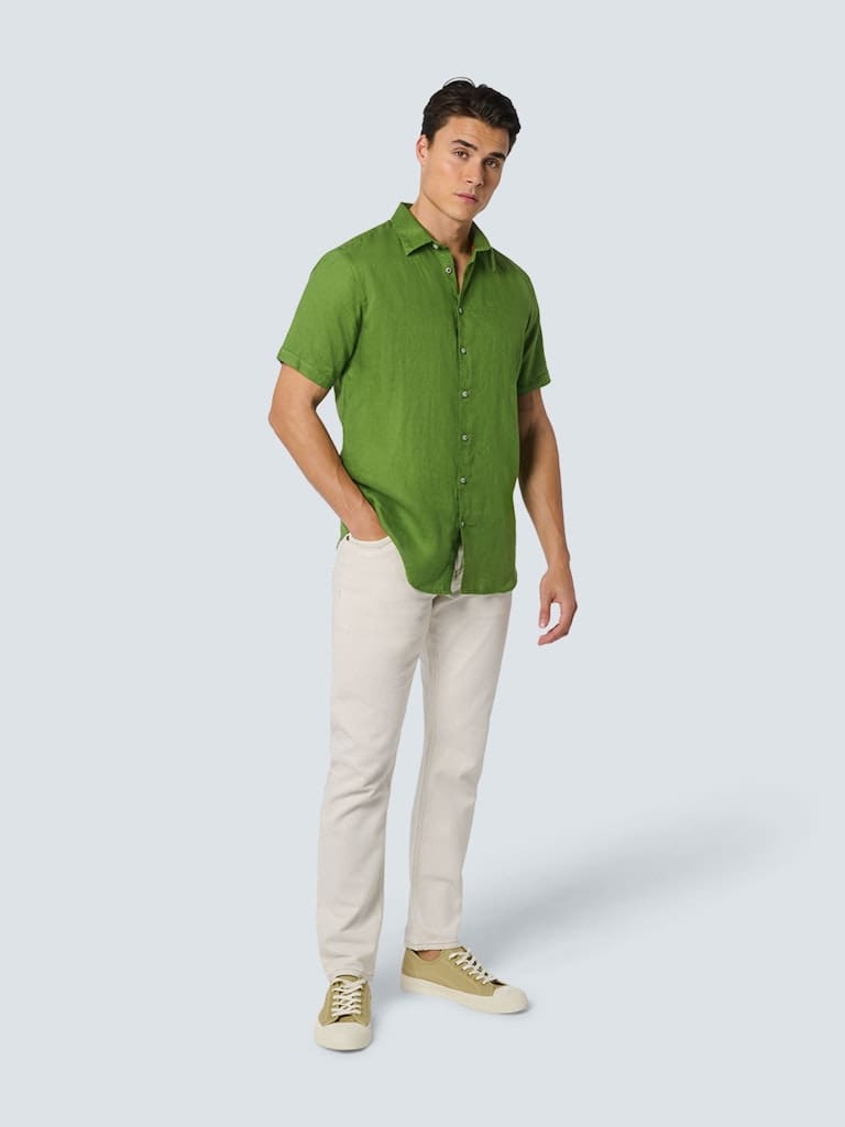 Shirt Short Sleeve Linen Solid