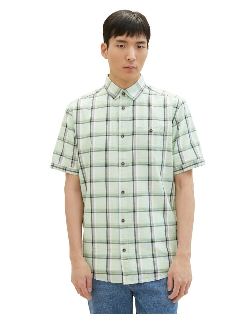 checked slubyarn shirt