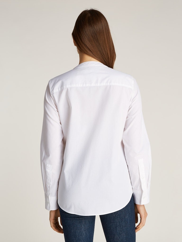 COLLARLESS POPLIN REGULAR SHIRT