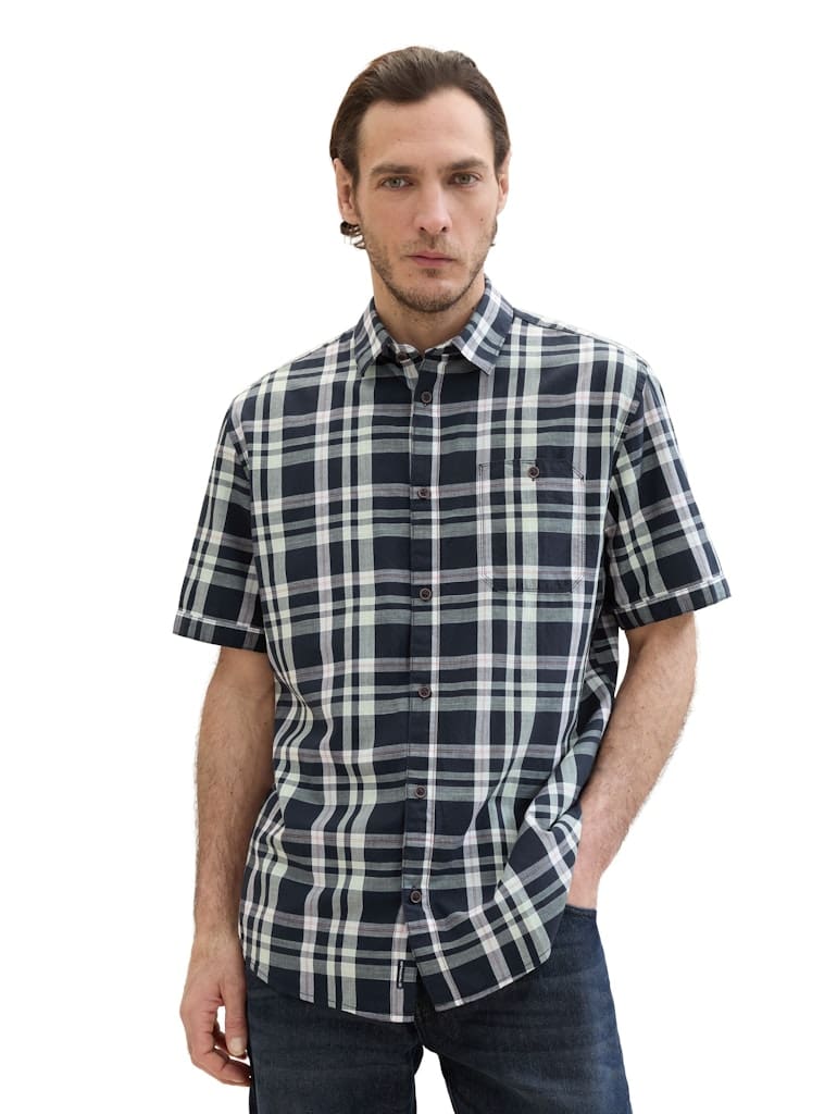 checked slubyarn shirt