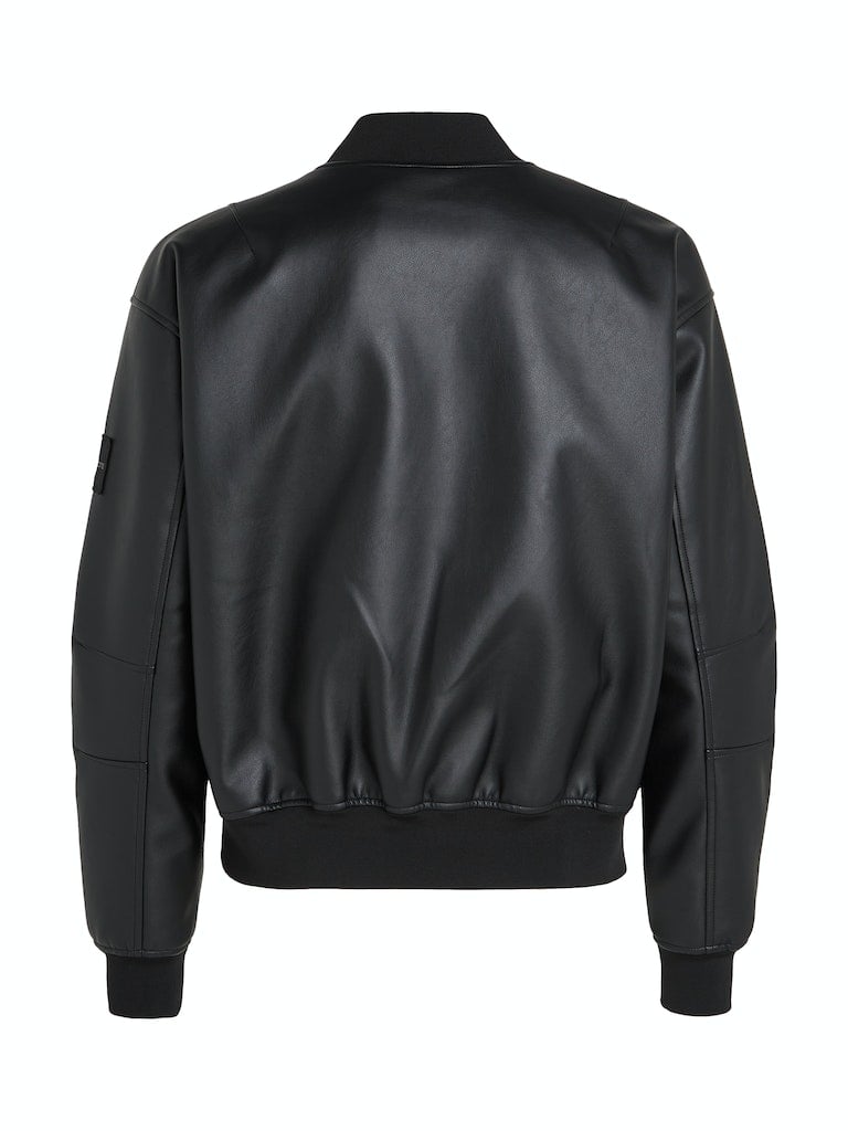 FAUX LEATHER BOMBER