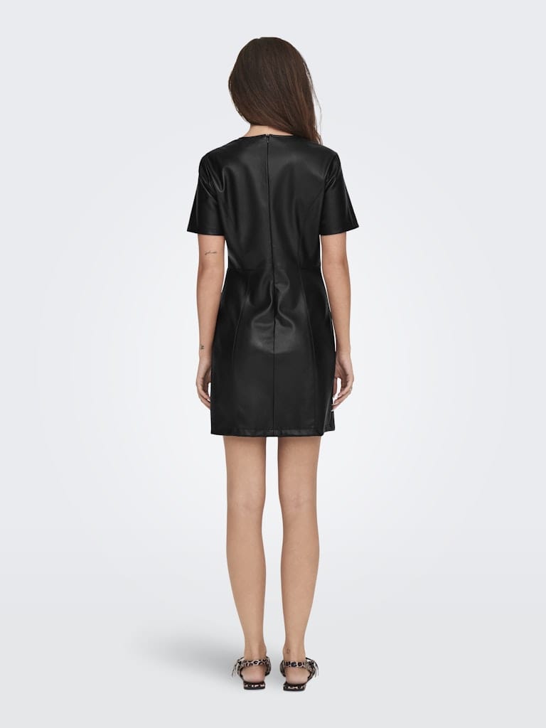 ONLHERO S/S FAUX LEATHER DRESS PNT