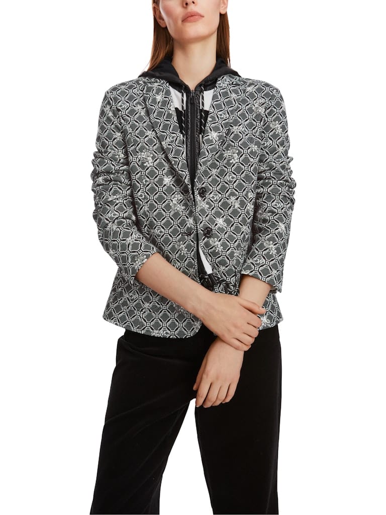 Bedruckter Blazer in Scuba-Jersey