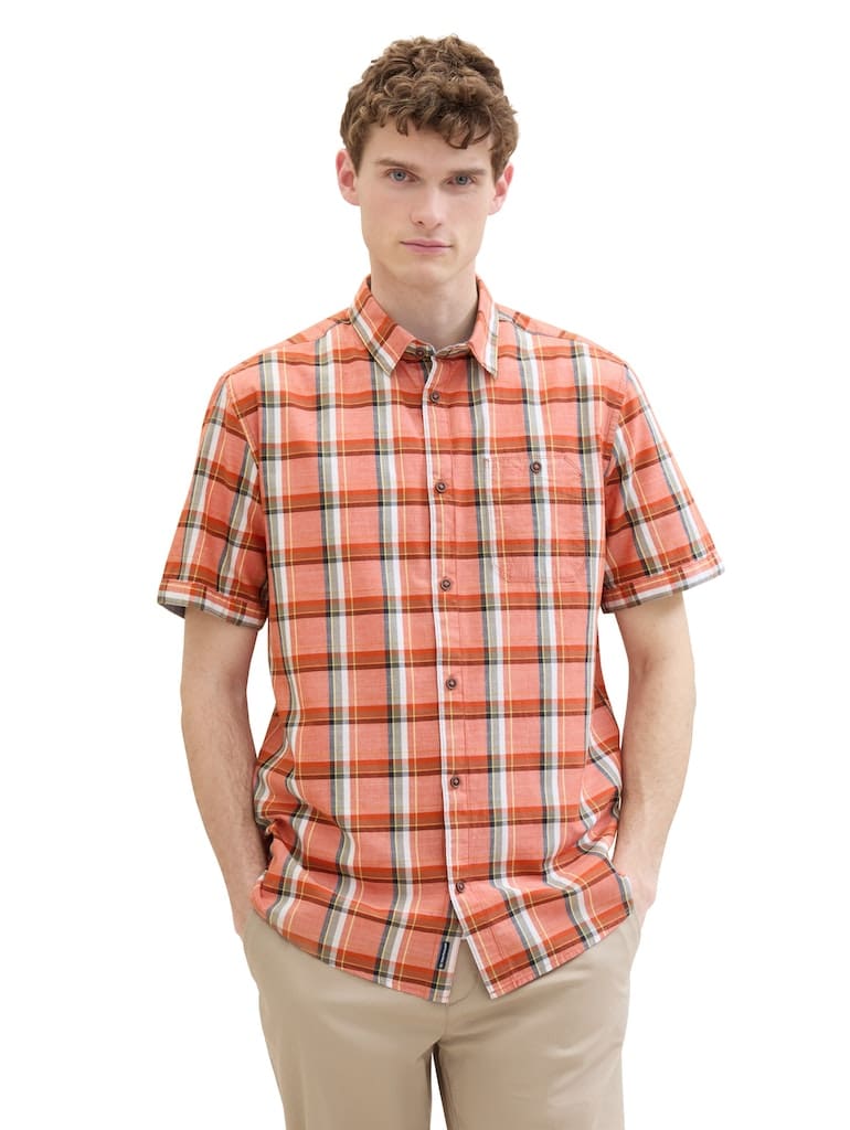 checked slubyarn shirt