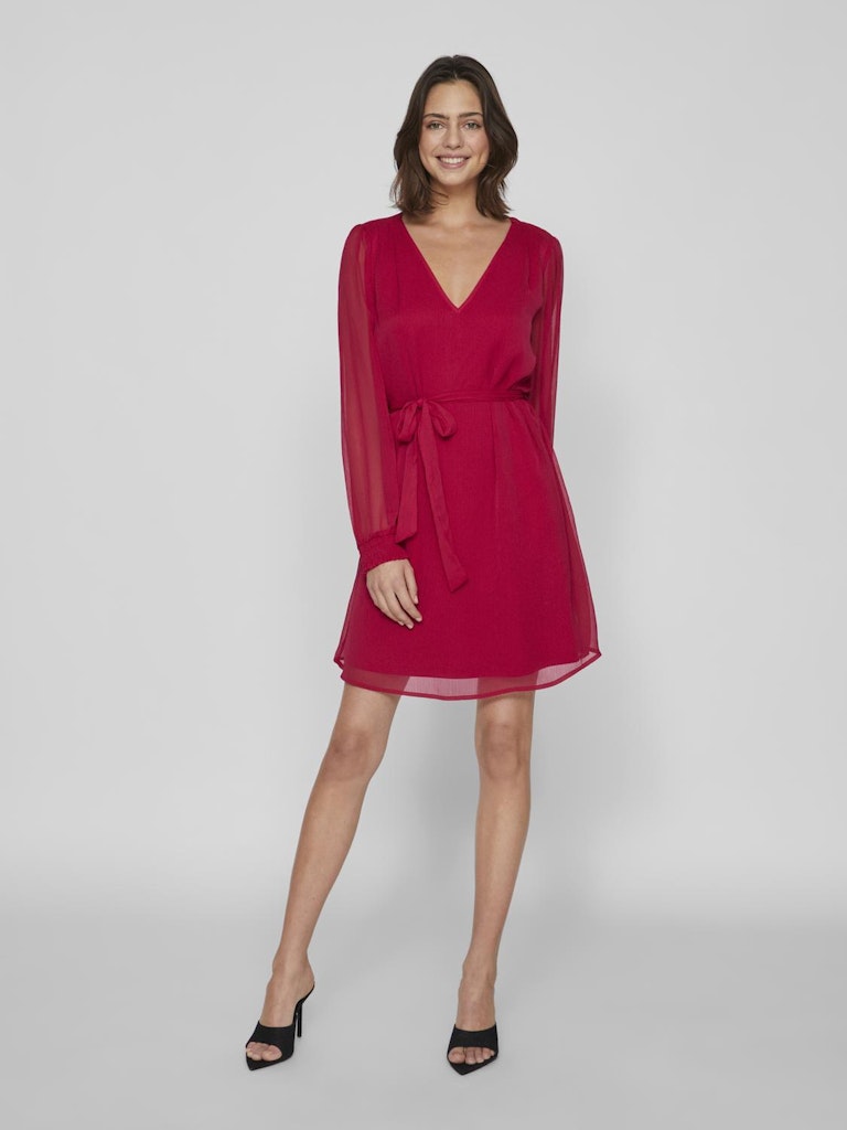 VIFALIA SMOCK V-NECK L/S DRESS - NOOS