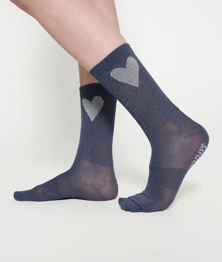 socks lurex heart