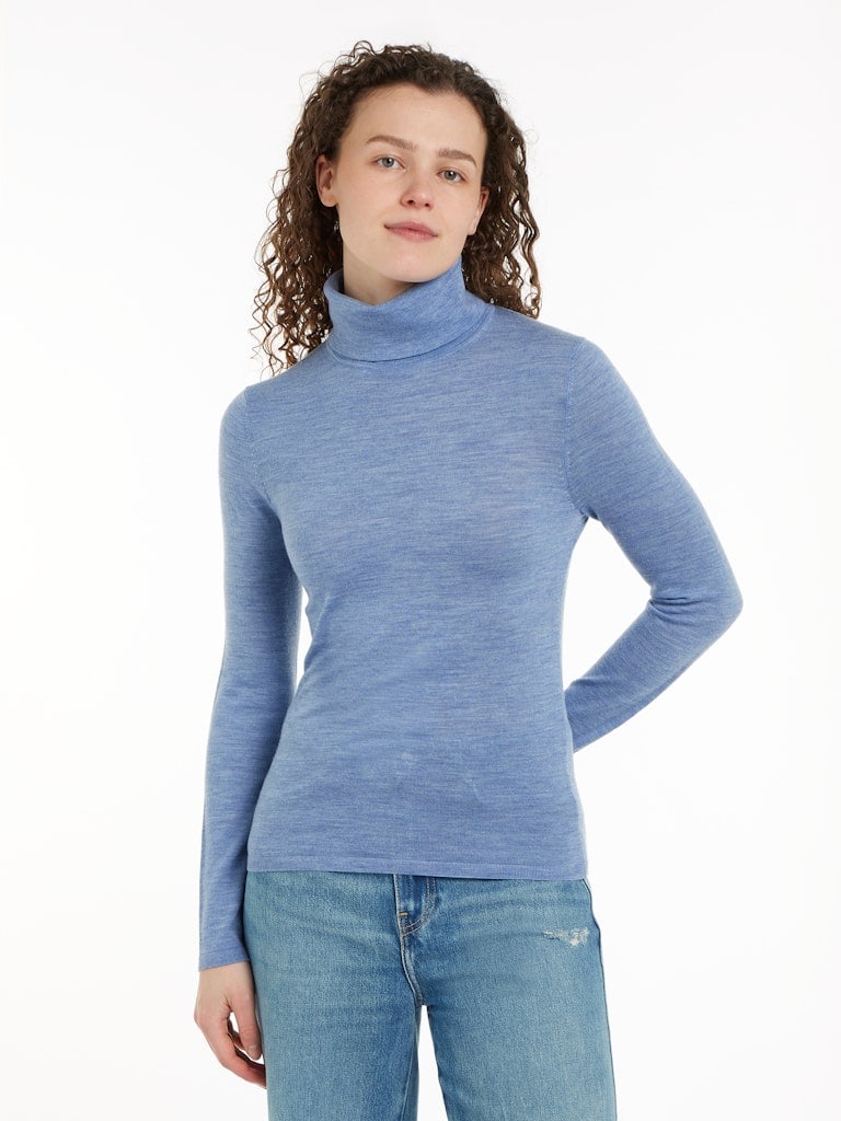 MERINO ROLL-NK LS SWEATER