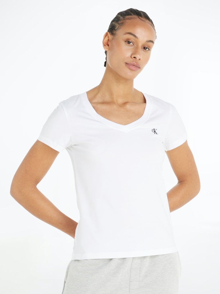 CK EMBROIDERY STRETCH V-NECK