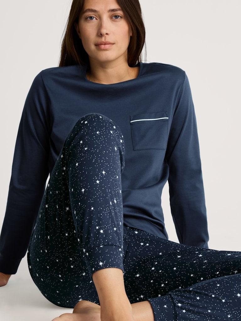 DAMEN Pyjama mit Bündchen