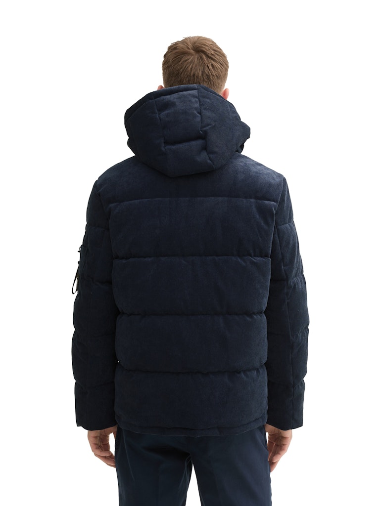 Kord Pufferjacke mit Kapuze