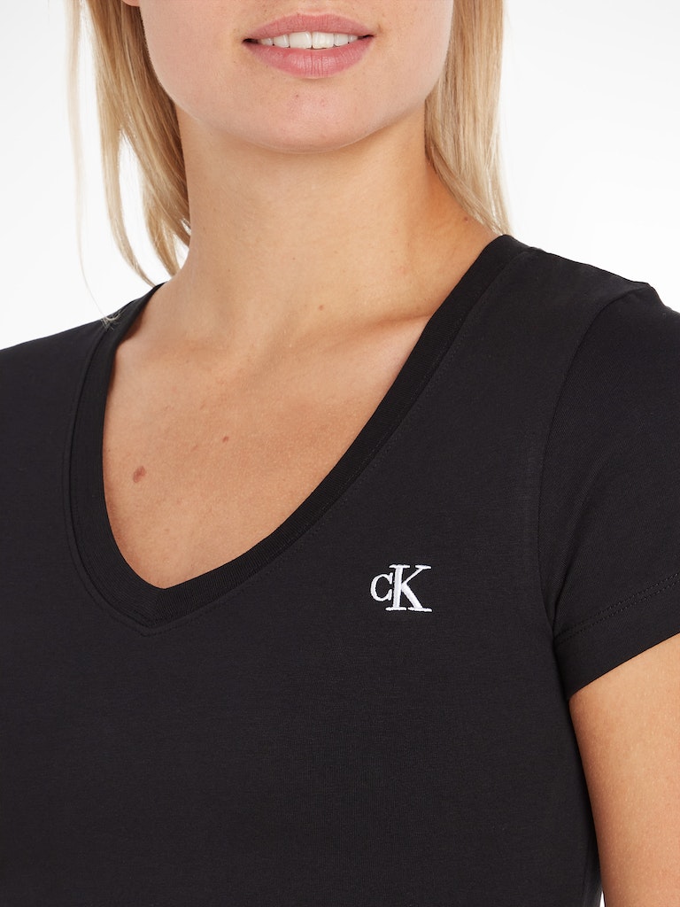 CK EMBROIDERY STRETCH V-NECK