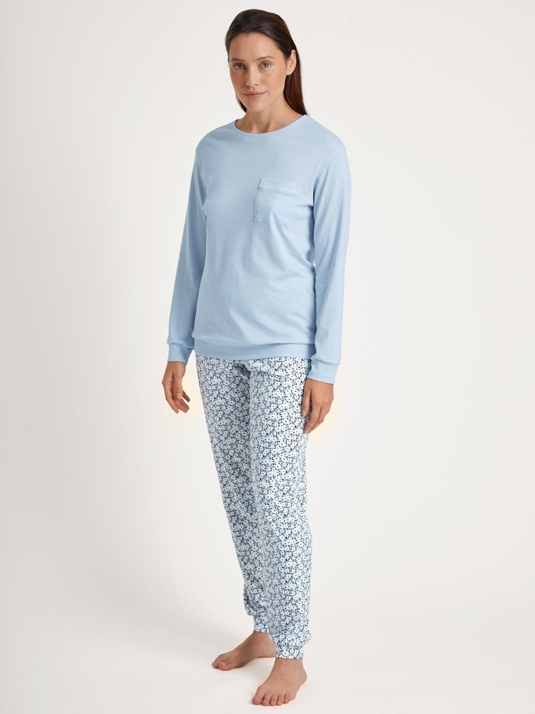 DAMEN Pyjama mit Bündchen