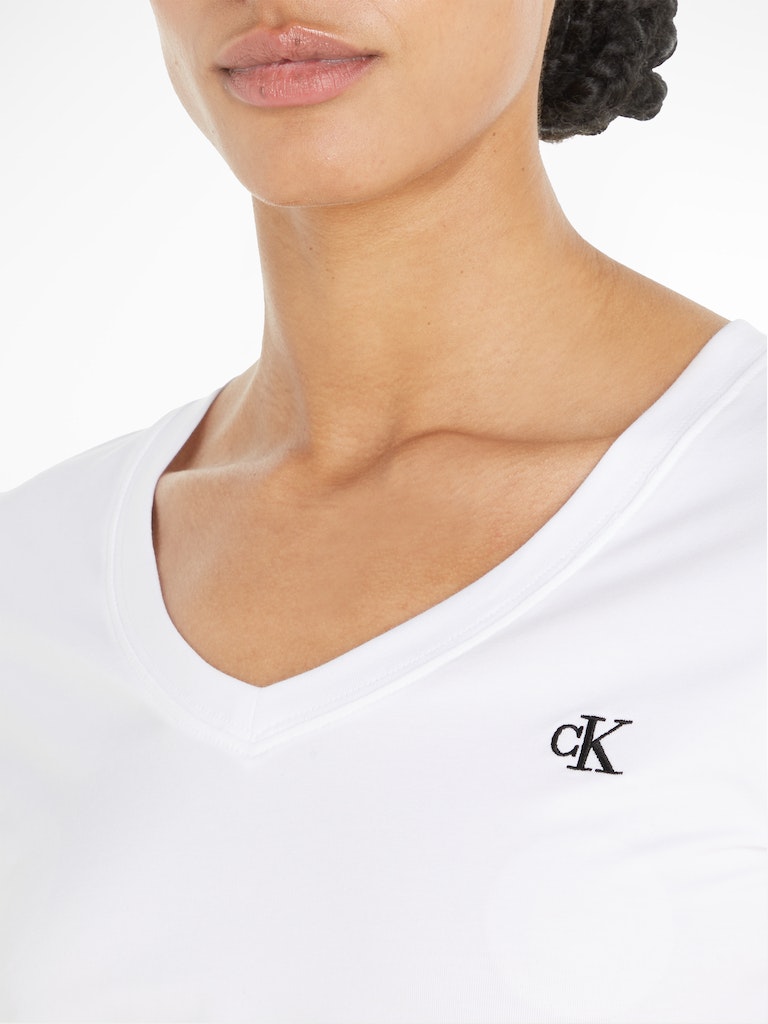 CK EMBROIDERY STRETCH V-NECK