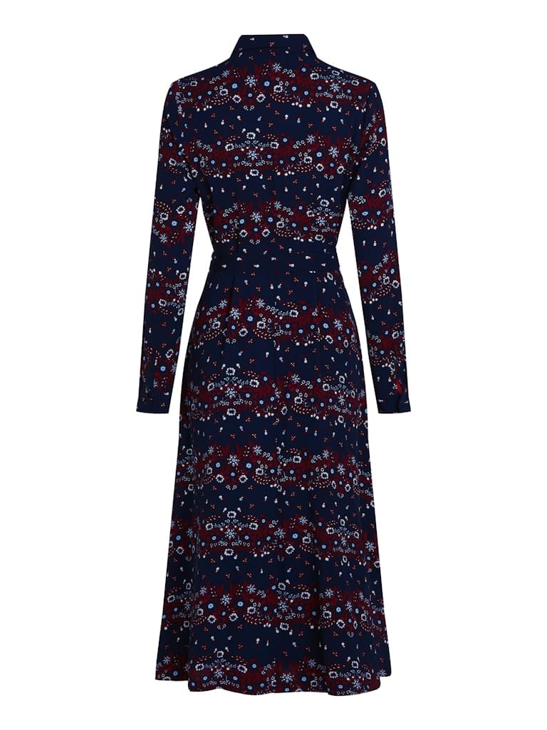 TJW FLORAL BELTED MIDI DRESS