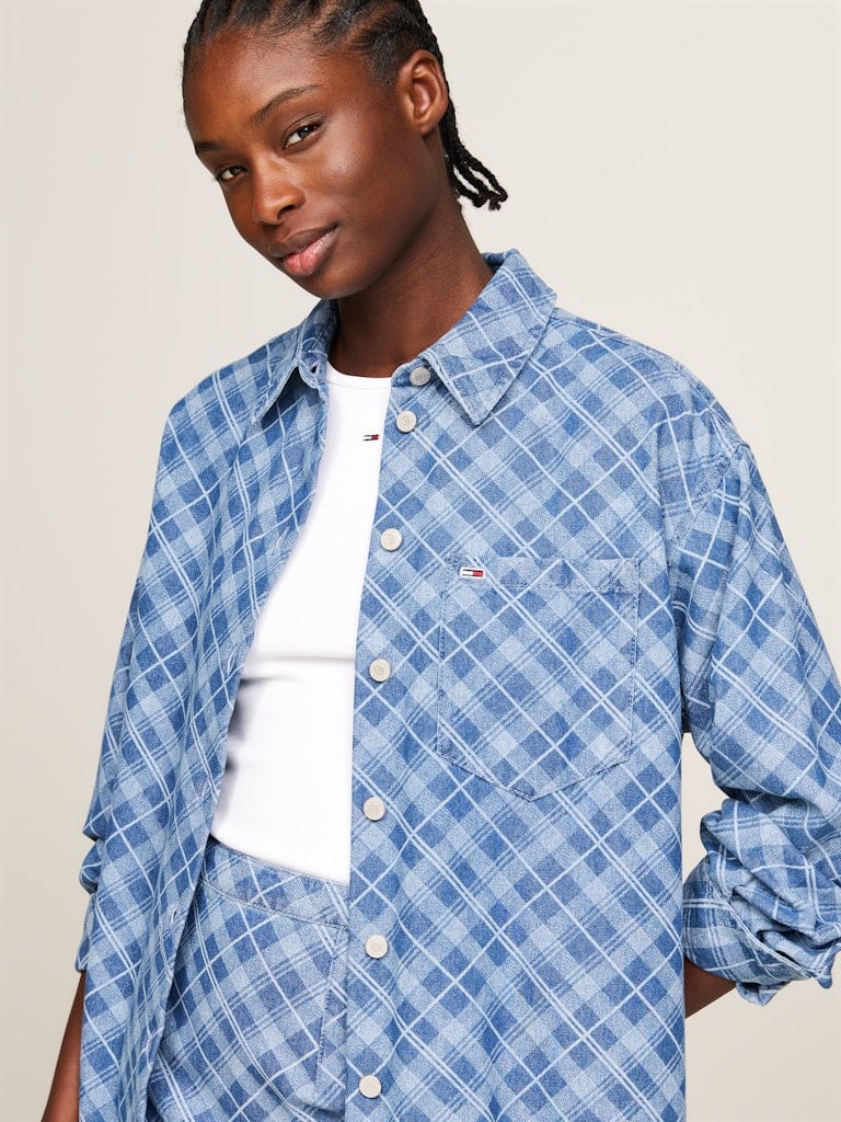 TJW TARTAN CHECK CHAMBRAY SHIRT