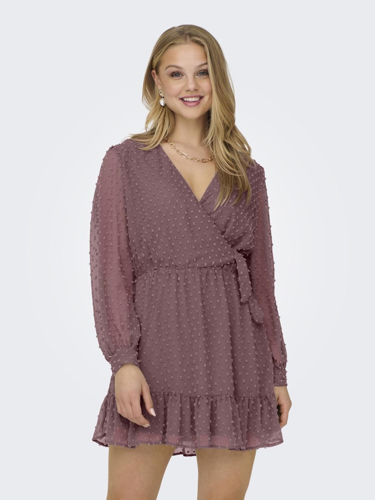 ONLTIVA L/S DOBBY FAKE WRAP DRESS WVN