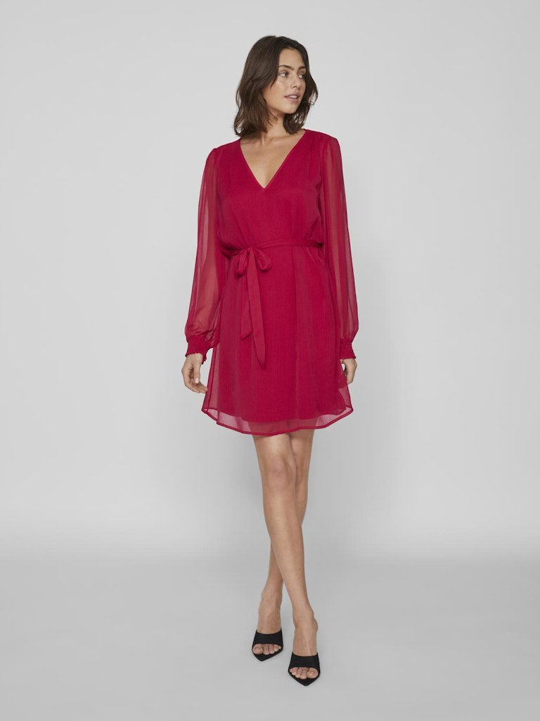 VIFALIA SMOCK V-NECK L/S DRESS - NOOS