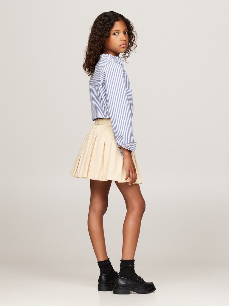 SOFT COTTON TWILL PLEATED SKIRT