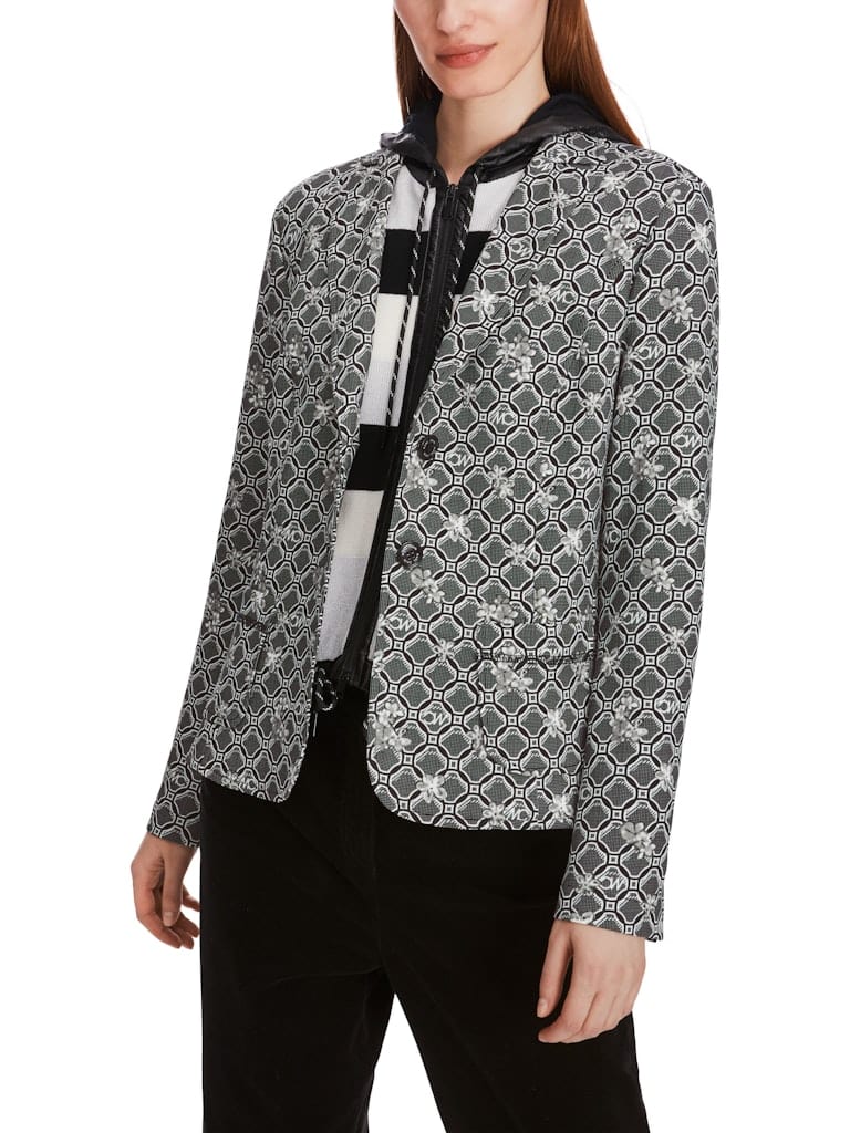 Bedruckter Blazer in Scuba-Jersey