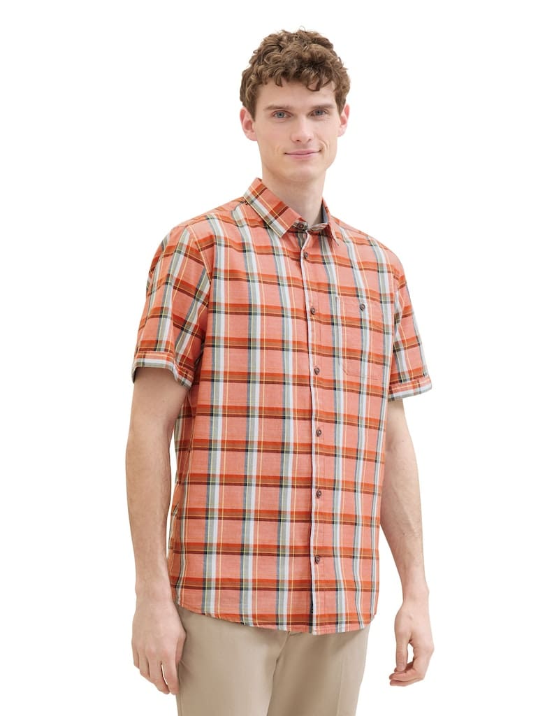 checked slubyarn shirt