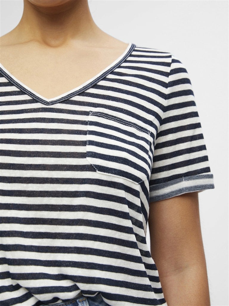 OBJTESSI SLUB S/S V-NECK NOOS