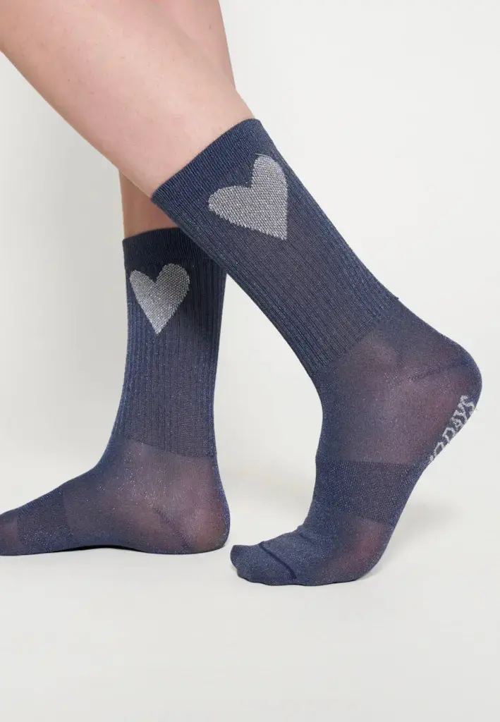 socks lurex heart