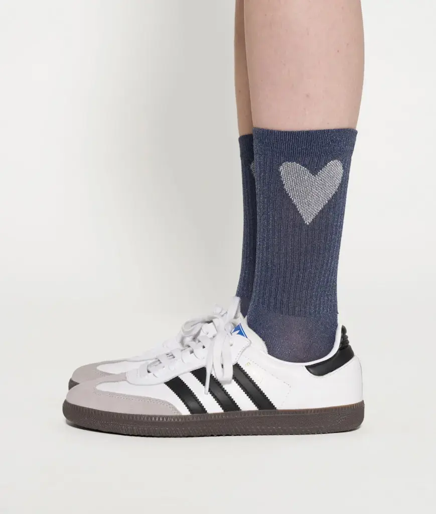 socks lurex heart