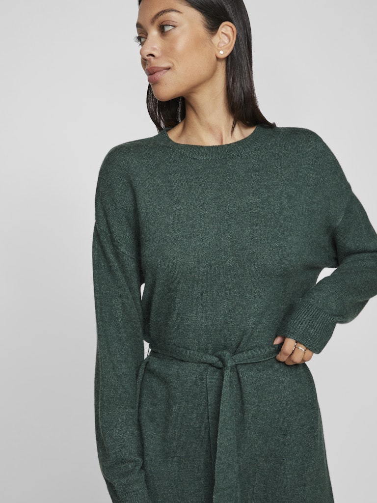 VIRIL O-NECK L/S BELT KNIT DRESS - NOOS