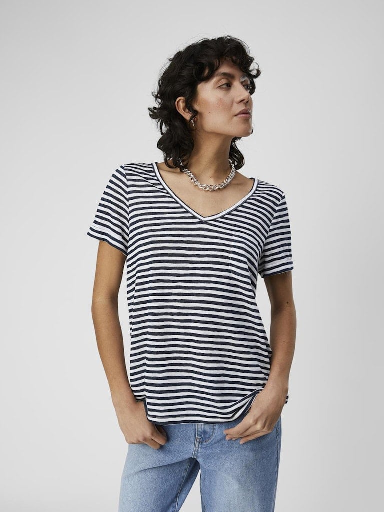 OBJTESSI SLUB S/S V-NECK NOOS