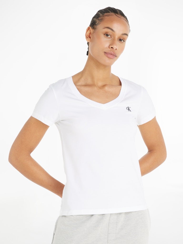 CK EMBROIDERY STRETCH V-NECK