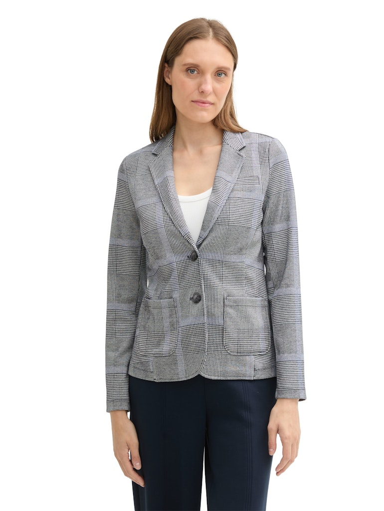 Karierter Blazer mit LENZING™ EcoVero™