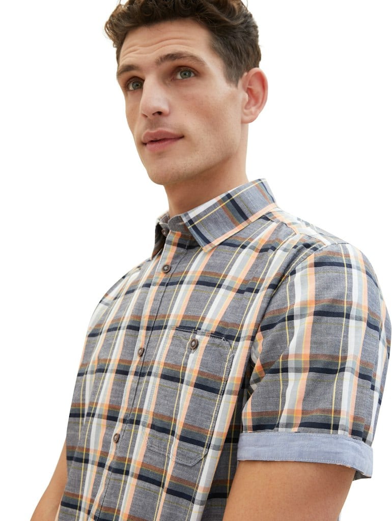 checked slubyarn shirt