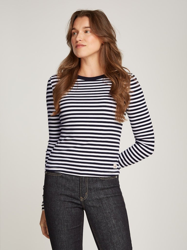 WOVEN LABEL RIB LONG SLEEVE