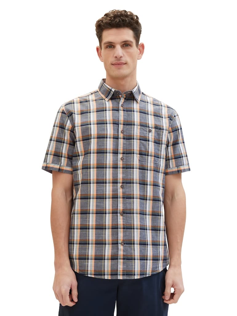 checked slubyarn shirt